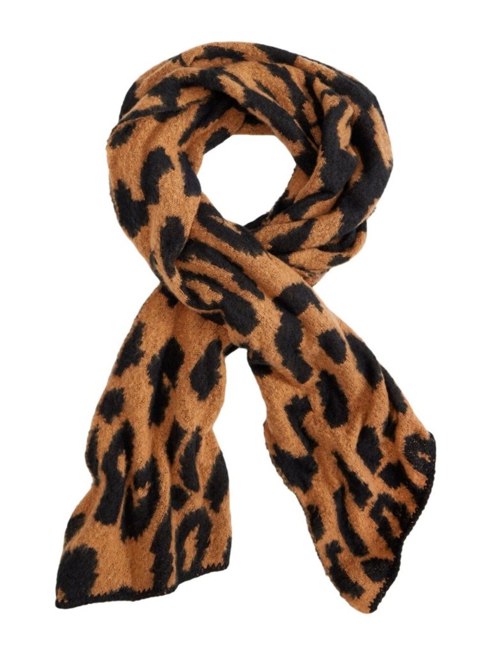 NWT Inc International Concepts Cut Scarf Fuzzy Cozy Warm Leopard Print Brown